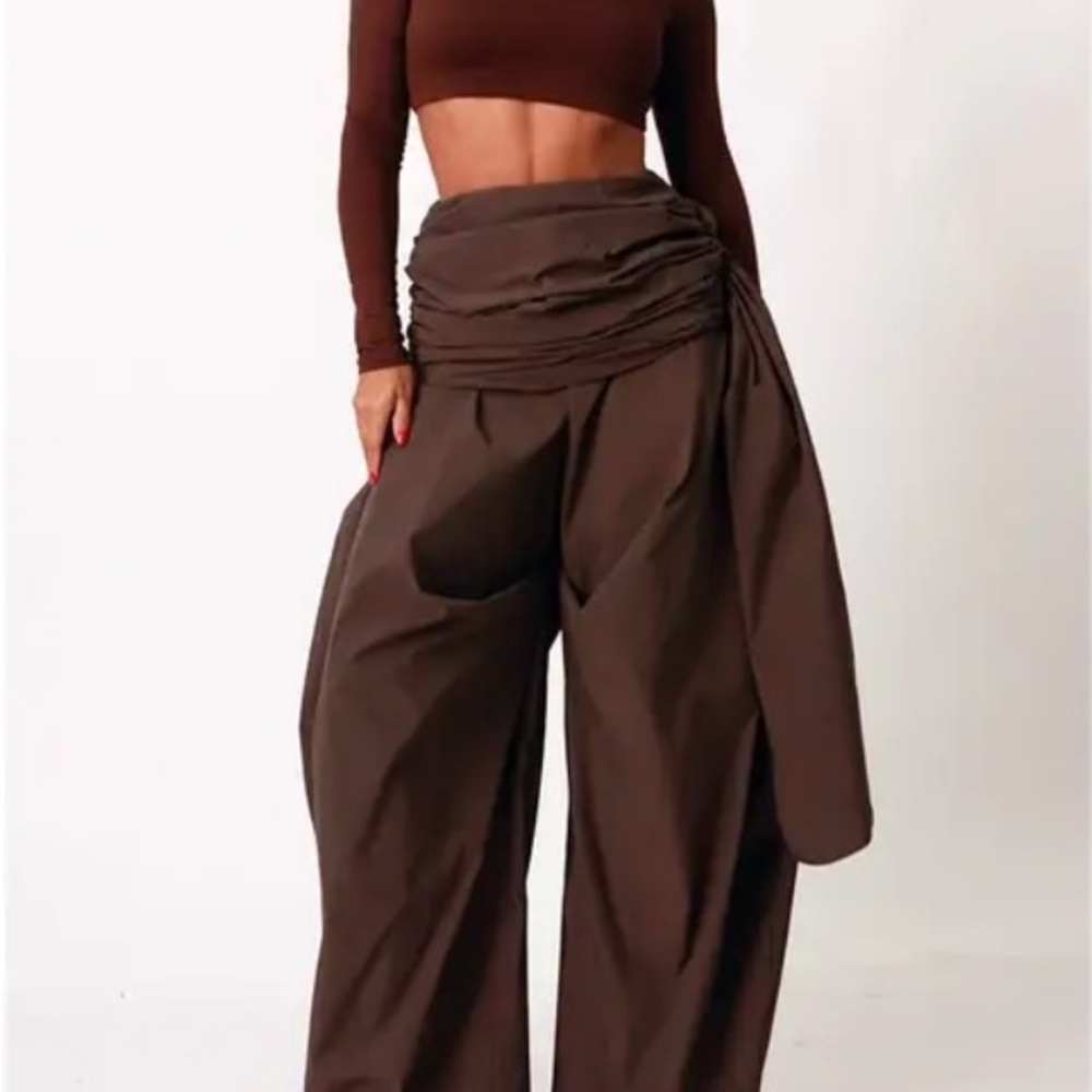 Fancy Dream Aria Brown Wide-Leg Pants